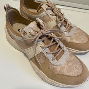 Light pink/tan coach sneakers